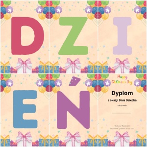 DZIEŃ DZIECKA – NAPIS + DYPLOM wersja 3