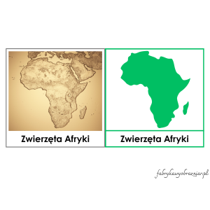 ZWIERZĘTA AFRYKI – KARTY TRÓJDZIELNE – MONTESSORI 😊