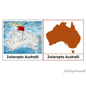 ZWIERZĘTA AUSTRALII – KARTY TRÓJDZIELNE – MONTESSORI 😊