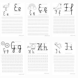 NAUKA PISANIA – alfabet + dwuznaki + zmiękczenia (czarno-białe)
