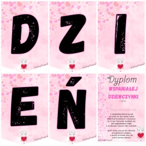 DZIEŃ DZIEWCZYNEK – NAPIS, DYPLOM I WKŁADKI DO PREZENTÓW 😍