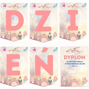 DZIEŃ POSTACI Z BAJEK – NAPIS + DYPLOM 🦄