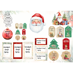 ZAWIESZKI PREZENTOWE 🎅, WKLEJKI DO KARTEK ŚWIĄTECZNYCH 🎄