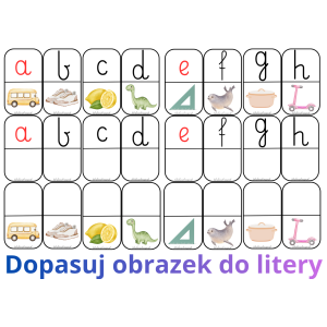 Dopasuj obrazek do litery - nauka alfabetu 😊 ( małe litery )