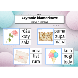 CZYTANIE KLAMERKOWE – SŁOWA 4 LITEROWE 😊