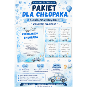 DZIEŃ CHŁOPAKA – NAPIS + DYPLOM + WKŁADKI DO PREZENTÓW 🤩