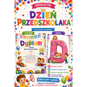 DZIEŃ PRZEDSZKOLAKA – NAPIS + DYPLOM – wersja 2