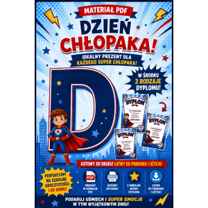 DZIEŃ CHŁOPAKA - NAPIS + DYPLOM 🤩 superbohater
